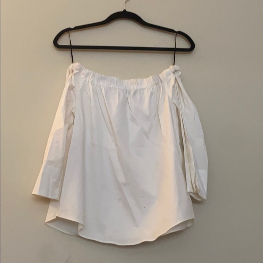 Zara off the shoulder white top
